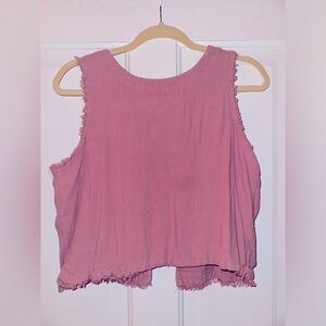 Thread and supply pink fringe top (cropped)